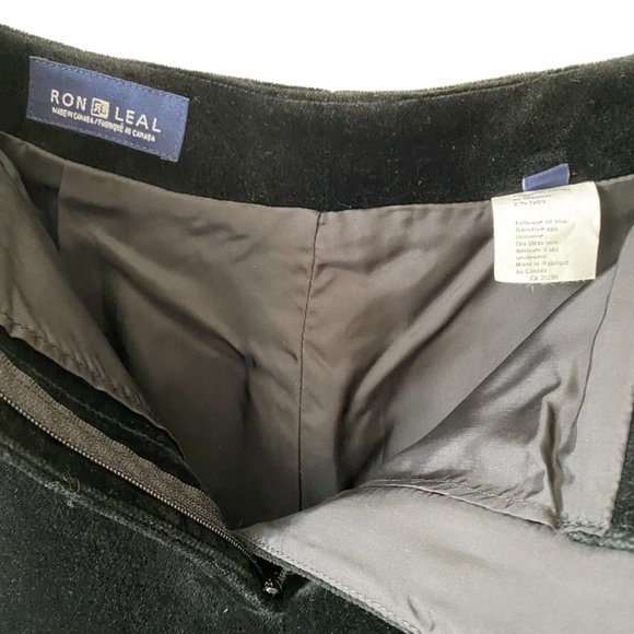 Ron Leal Velvet Trouser Pants Classic Black Holiday Party Size 10 - Picture 9 of 14